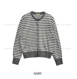 Muted color matching stripe cardigan