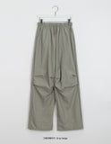 [unisex] Lyov banding cut-out string parachute nylon pants