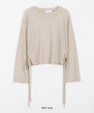 Jorit See-Through Strap Ribbon Long Sleeve Tee