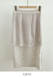 Benilla Color Matching Tweed H-line Skirt