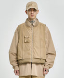Layered Padded Zip Up Vest