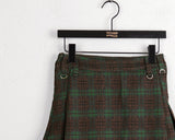 Avet Retro Check Pleated Midi Skirt