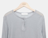 Tenre Layered Tencel Button Long Sleeve T-shirt