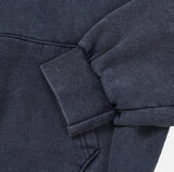 Navy Lettering Brushed Washing Hood Zip-Up