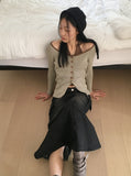 Riader Pocket Cargo Incision Denim Long Skirt