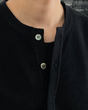 Hidden Button Round Cardigan