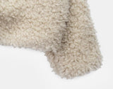 Sell Fluffy Fur Color Matching Quilted Hood Zip-Up Jumper