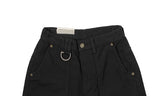 Fork Cut Snap D-Ring Cotton Wide Pants