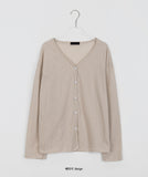 Riiku V-Neck Linen Summer Cardigan - Linen 50