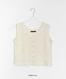 Enges Lace Summer Punching Knit Vest