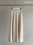 Liluna Banding Flare Long Skirt