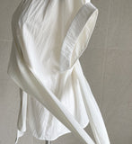 Pale Ribbon Wrap Collar Shirt Blouse
