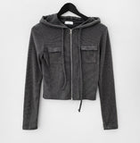 Dicha Ribbed Hooded Zip-Up