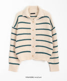 Melven stripe hachi collar cardigan