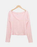 Matan Stripe Halter V-neck Long Sleeve T-shirt Set