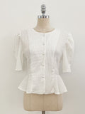 Jane Round Puff Peplum Blouse