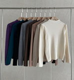 Holly half turtleneck shirring knit