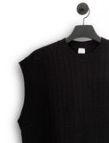 Unisex Punching Detail Round Knit Vest
