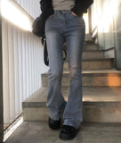 Roble Back Pocket Bootcut Washing Denim Pants
