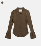 Snap cuffs collar knit