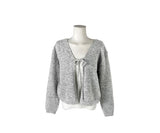 Kwan Frill Sleeveless Ribbon Cardigan Set