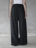 [mnem] Easy Stripe Wide Pants