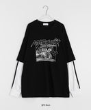 [unisex] Parked Layered Track Long Sleeve Tee