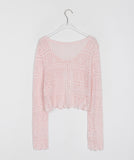 Telon Crochet Crop Bolero Knit Cardigan