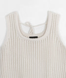 Medite U Neck Ribbon Crop Knit Vest
