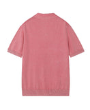 Pad Pigment Collar Knit Short Sleeve