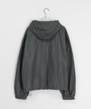 [unisex] Konite glossy string over hood wind jacket