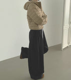 Winter Folding Pintuck Two-Way Wide Jogger Banding Brushed Pants