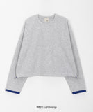 [BAONHAUS] Gengo color matching fleece crop sweatshirt