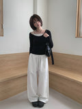 Chaerin Deep U-Neck Two-Way Layered T-Shirt