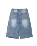 Letty Strap Cargo Bermuda Denim