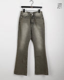 Dockin Vintage Washing Gray Long Bootcut Denim Pants