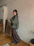 [BAONHAUS] Corylin Star Patch Banding Wide Pants