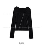 Hiko Unbalanced Button Zipper Long Sleeve