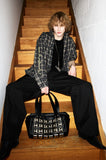 oversize studded shoulder bag