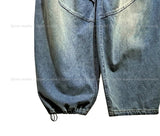 Wavy Washing Pin Tuck Balloon Denim Pants