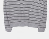 Hanky Stripe One Off Shoulder Overfit Long Sleeve Sweatshirt