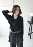 RIBBON SHEER HOODIE