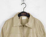 Montney cut boxy leather two-way zip-up jumper