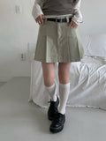 [Belt SET] Genji Belt Denim Pleated Skirt