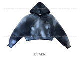 Overspray cropped hooded zip-up