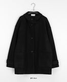 Tobaco Over Wool Half Coat