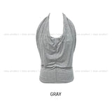 As Drape Shirring Halter Sleeveless