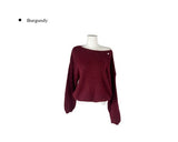 Peto Loose Pendant Lip Neck One-Shoulder Knit