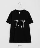 Tyoi Ribbon Printing Short Sleeve Tee