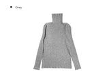 Linu Ribbed Neck Polar Knit Long Sleeve T-shirt